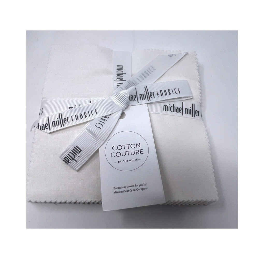 Michael Miller Fabrics Cotton Couture Solids 5x5"Charm Pack 42 Pieces White